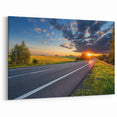 Sunset Road Trip Photography - Scenic Country Highway Wall Art Decor