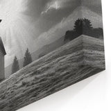 Monochrome Church Sunrise - Spiritual Wall Art for Tranquil Decor