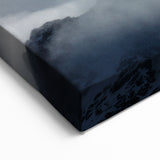 Dramatic Mountain Peak in Mist - Majestic Foggy Landscape Wall Art