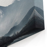 Misty Mountain Range Art - Serene Foggy Landscape Wall Decor