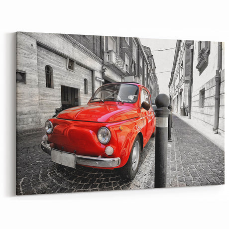 Retro Fiat 500 Car Art: Classic Italian Icon Prints for Vintage Decor
