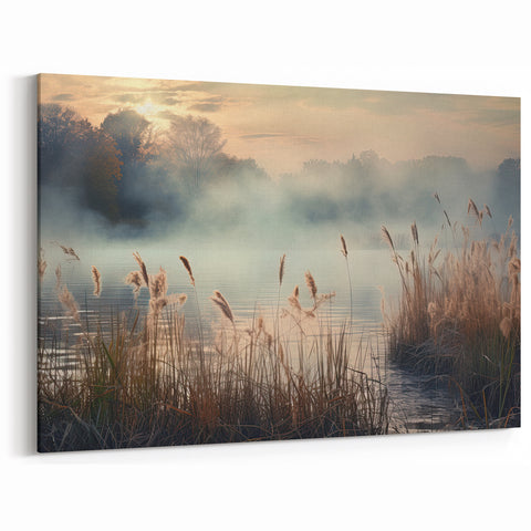 Foggy Morning Wall Art - Serene Misty Landscape Canvas for Tranquil Decor