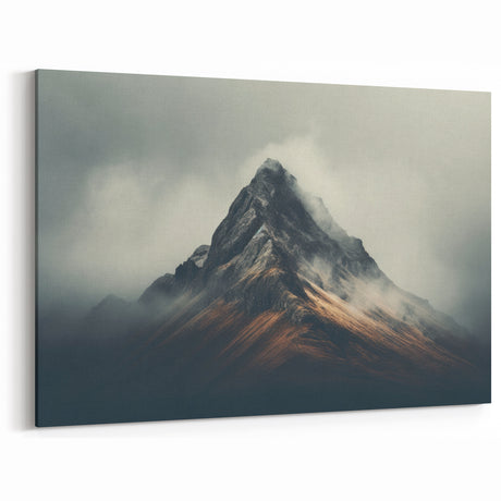 Misty Mountain Peak Art - Ethereal Fog Canvas Print for Bold Decor