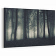 Dark Misty Forest Art - Mysterious Foggy Landscape Canvas for Dramatic Decor