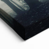 Dark Misty Forest Art - Mysterious Foggy Landscape Canvas for Dramatic Decor