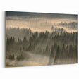 Misty Forest Sunrise Art - Serene Tree Canopy Canvas for Tranquil Decor