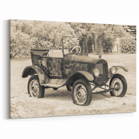 Rustic Vintage Car Art: Antique Classic Vehicle Prints for Rustic Decor