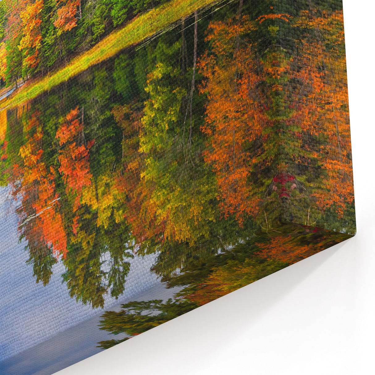 Autumn Lake Reflection Wall Art - Vibrant Fall Nature Landscape Print