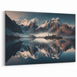 Reflection of Snowy Peaks Canvas Art - Mystical Mountain Landscape Decor