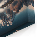 Reflection of Snowy Peaks Canvas Art - Mystical Mountain Landscape Decor
