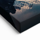 Reflection of Snowy Peaks Canvas Art - Mystical Mountain Landscape Decor