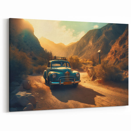 Timeless Blue Car Art: Vintage Vehicle Decor for Classic Interiors