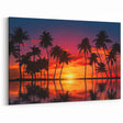 Bold Tropical Sunset Canvas Art - Vibrant Coastal Wall Decor