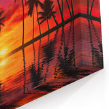 Bold Tropical Sunset Canvas Art - Vibrant Coastal Wall Decor
