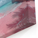 Dreamy Pink Beach - Tropical Paradise Canvas Art for Unique Decor