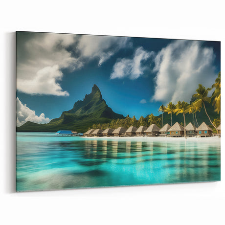 Tropical Island Retreat - Coastal Paradise Canvas Art for Relaxing Decor