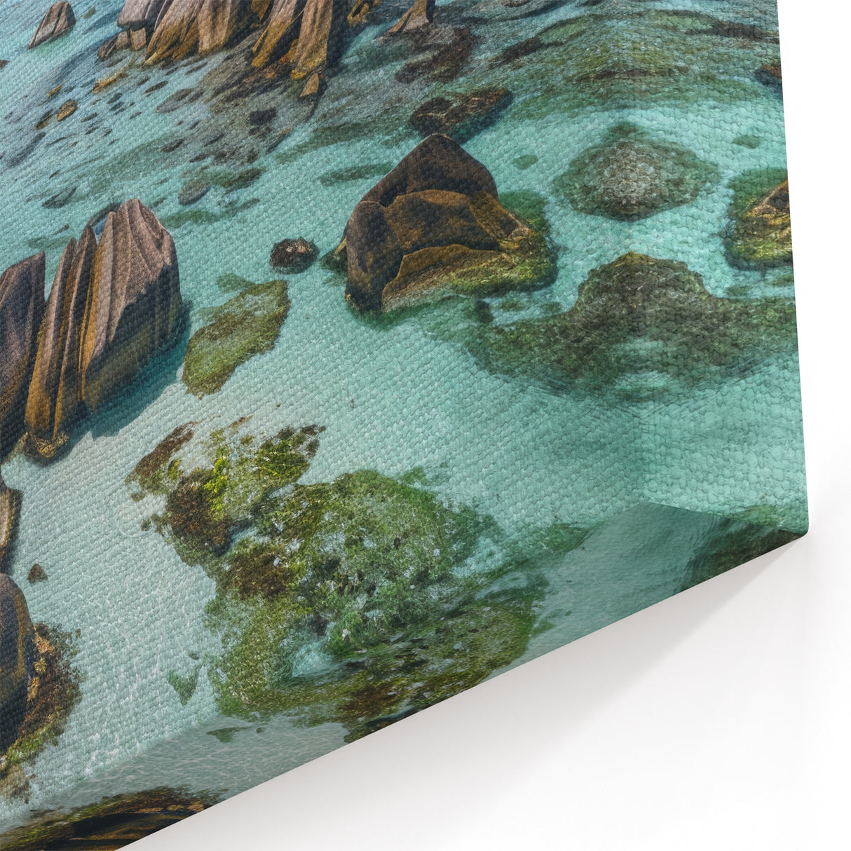 Tropical Beach Landscape Wall Art - Palm Trees and Turquoise Waters Canvas