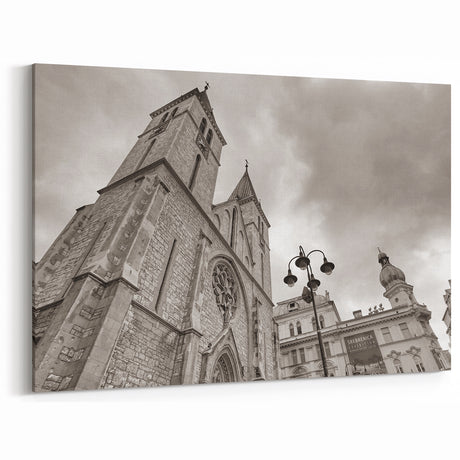 Sepia-Toned Mosque Architecture - Islamic Art Print for Elegant Decor