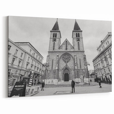Monochrome Mosque Architecture - Black & White Islamic Art Print