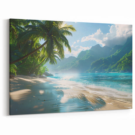 Serene Coastal Beach Landscape Wall Art – Oceanfront Canvas Print
