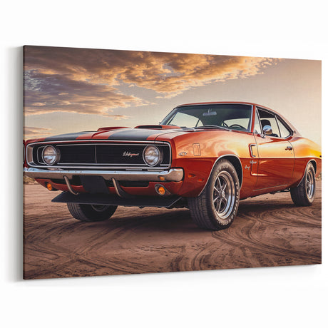 Vintage Car Art: Retro Muscle Car Prints - Classic Automobile Decor