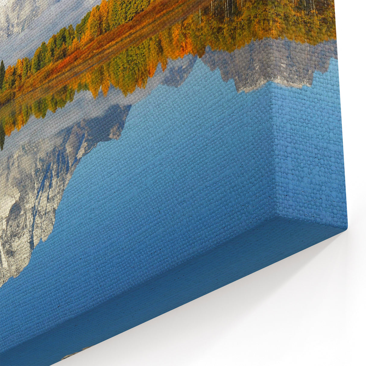 Mountain Reflection in Autumn Canvas Art - Serene Nature Landscape Decor
