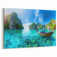 Tropical Island Boat Scene Wall Art – Oceanfront Canvas Print