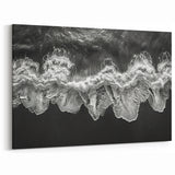 Black and White Ocean Waves Wall Art – Coastal Canvas Print