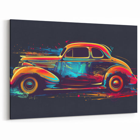 Vintage Car Art: Bold Retro Vehicle Prints - Vibrant Classic Decor