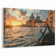 Golden Venetian Sunrise: Gondola Wall Art for Classic Italian Decor