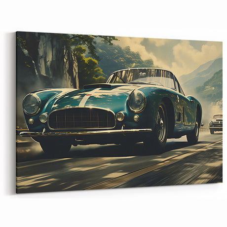 Vintage Car Art: Dynamic Classic Car Prints - High-Speed Retro Decor