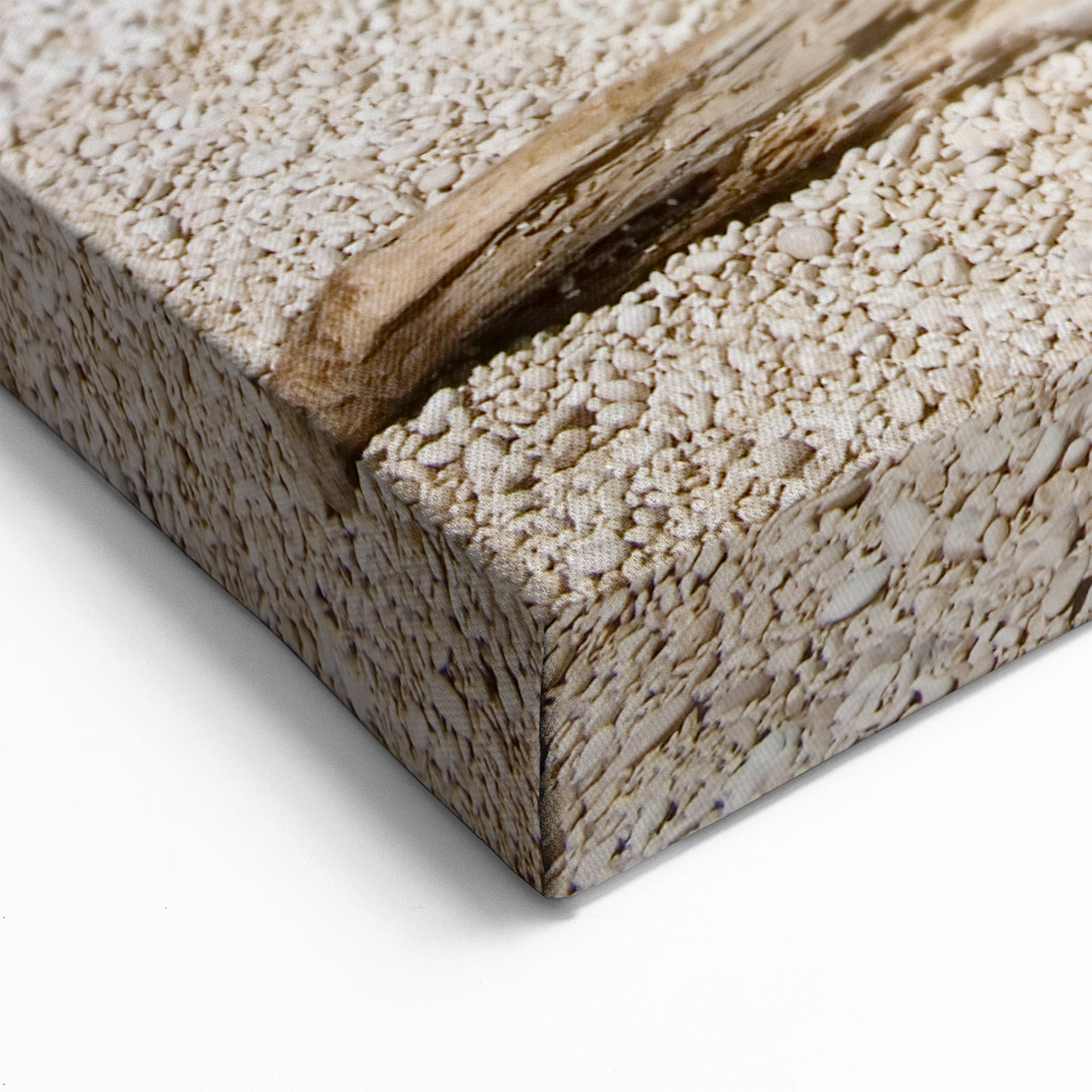 Serene Coastal Driftwood Beach Wall Art – Oceanfront Canvas Print