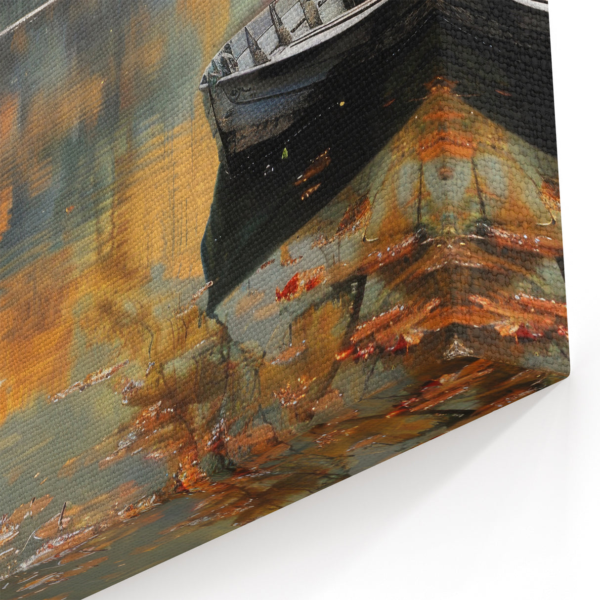 Tranquil Autumn Lake: Gondola Wall Art for Serene Nature Decor