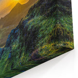 Golden Mountain Sunset Art - Captivating Scenic Landscape Wall Decor