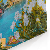 Idyllic Seaside Village - Vibrant Coastal Landscape Wall Art