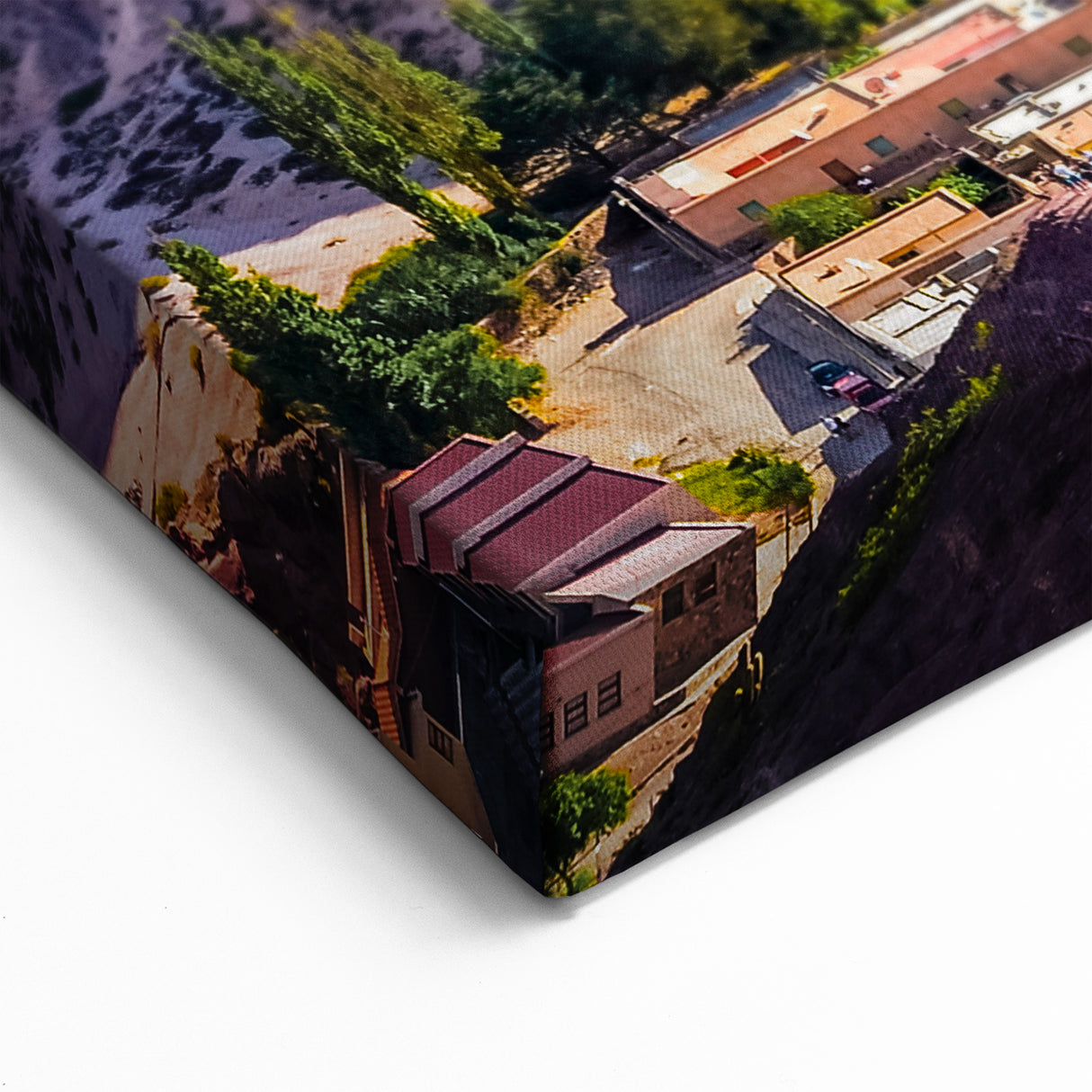 Vibrant Mountain Village - Dramatic Desert Landscape Wall Art