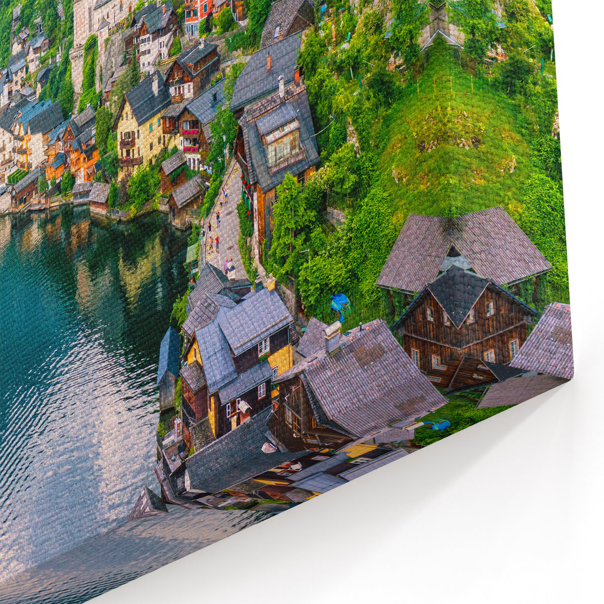 Charming Village Scenery - Picturesque Countryside Village Canvas Art