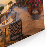 Tranquil Coastal Village - Serene Mediterranean Patio Canvas Art