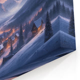 Charming Village Scenery - Serene Night in Snowy Mountain Village