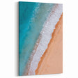 Aerial Beach Waves Wall Art - Serene Coastal Sand Canvas Print