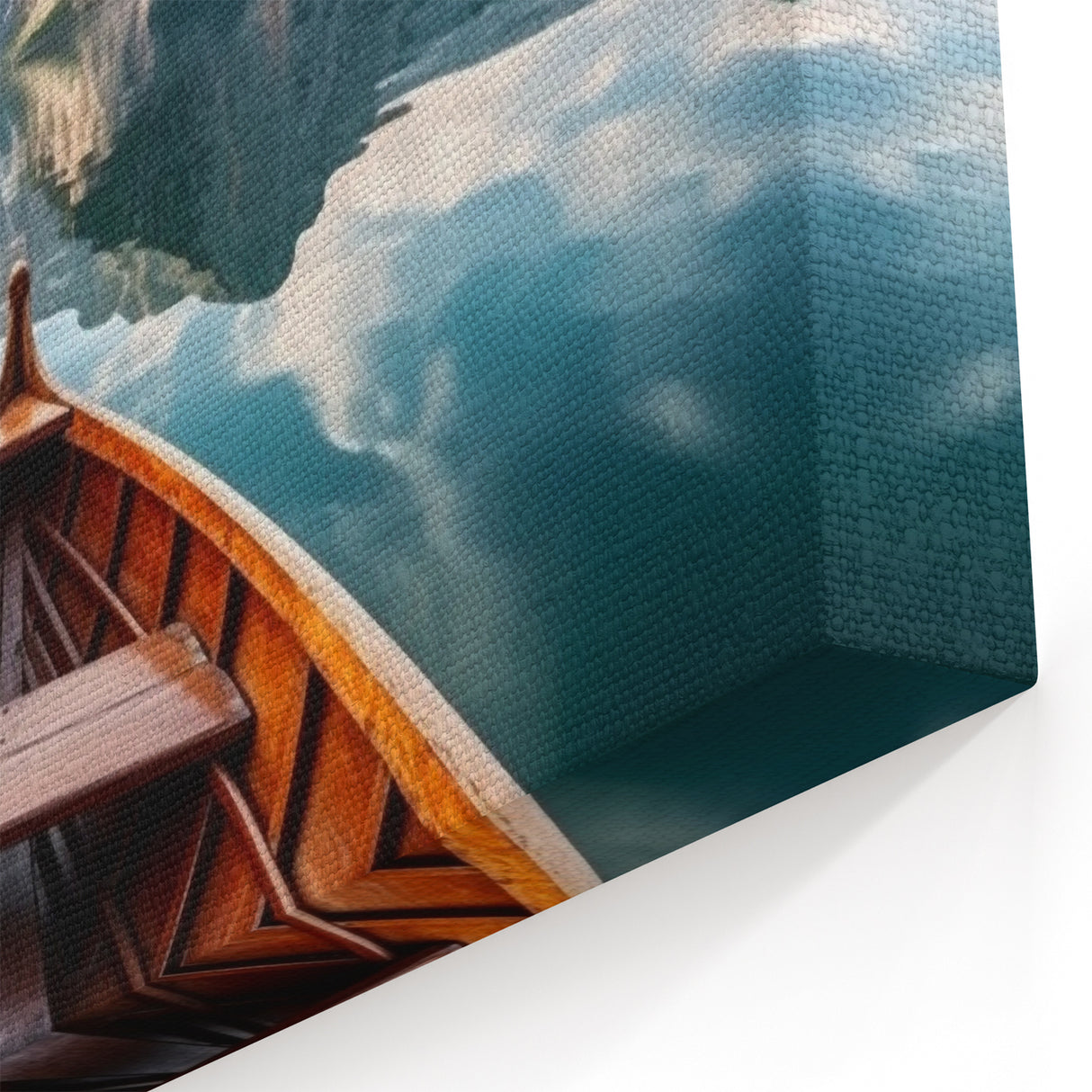 Mountain Lake Rowboat Journey - Scenic Nautical Wall Art Print