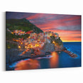 Charming Village Scenery - Mediterranean Coastal Village at Sunset