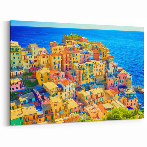 Quaint Village Scenes - Vibrant Mediterranean Cliffside Village