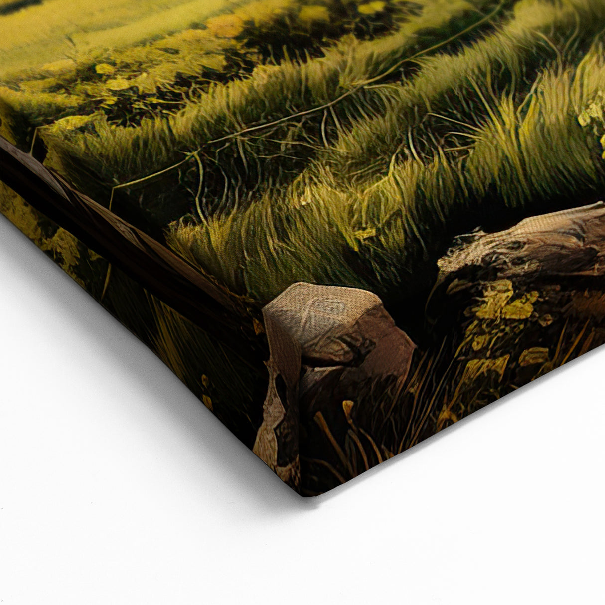 Framed Vineyard Art - Dramatic Sunset Vineyard Scene for Home Decor