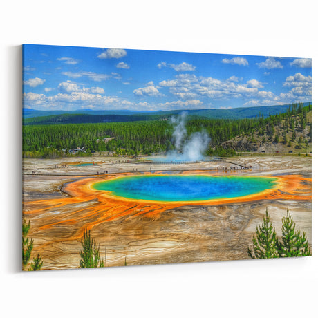 Vibrant Hot Spring Canvas Print - Scenic Nature Hot Spring Wall Art
