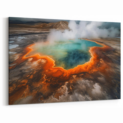 Dramatic Hot Spring Canvas Print - Nature-Inspired Hot Spring Wall Art
