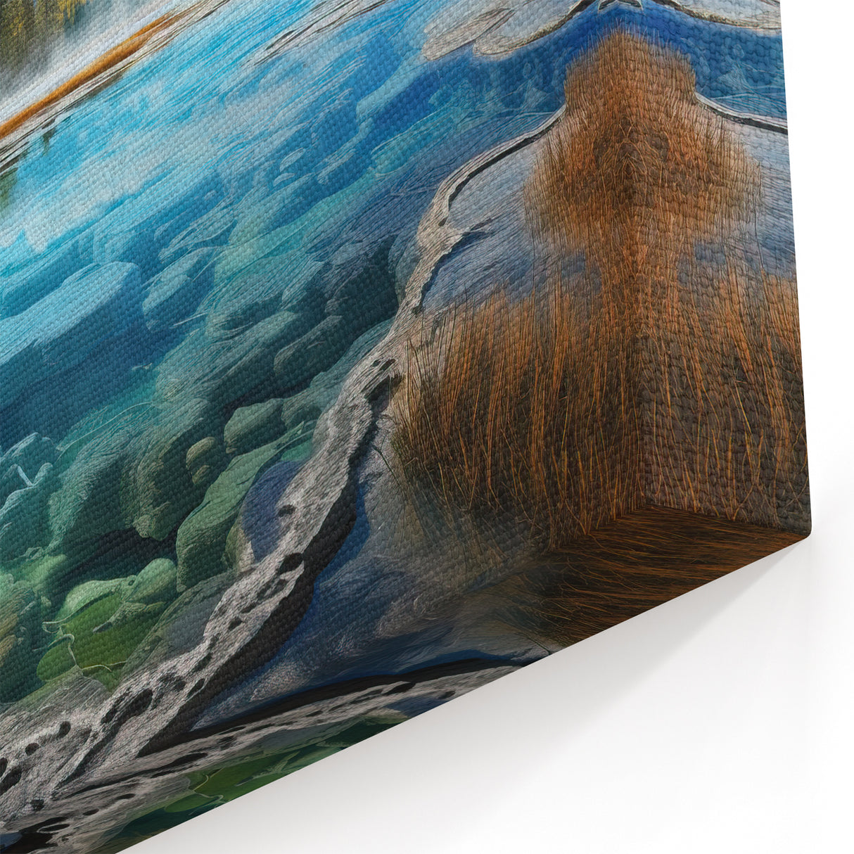 Crystal Clear Hot Spring Canvas Print - Scenic Nature Hot Spring Wall Art