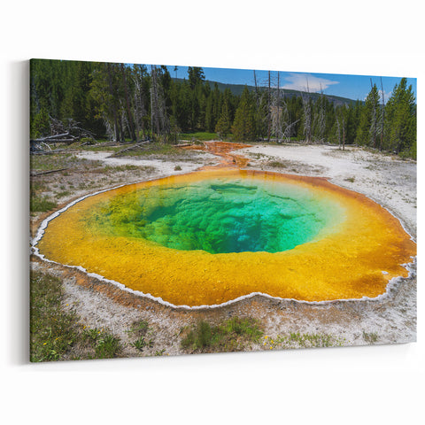 Vivid Hot Spring Canvas Print - Colorful Nature Hot Spring Wall Art