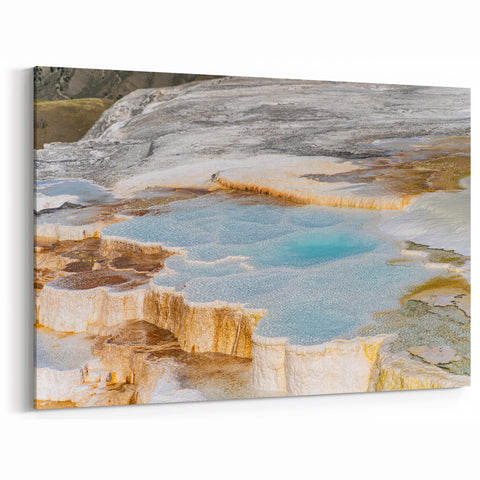 Pristine Hot Spring Terrace Canvas Print - Serene Nature Wall Art