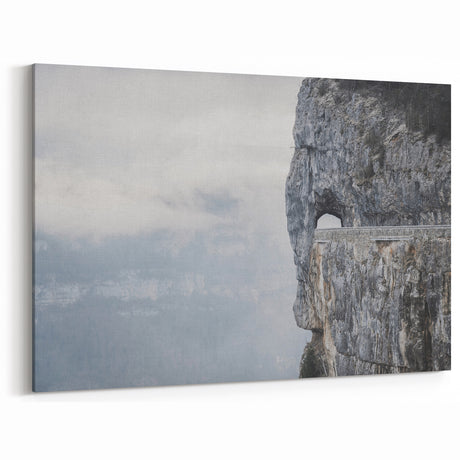 Majestic Cliffside Road - Natural Rock Photography, Stunning Wall Art
